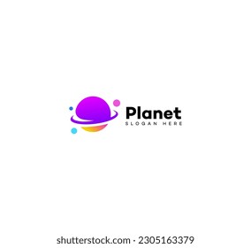 planet logo satellite vector design template cosmos best concept web icon app science