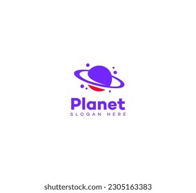 planet logo satellite vector design template cosmos best concept web icon app science