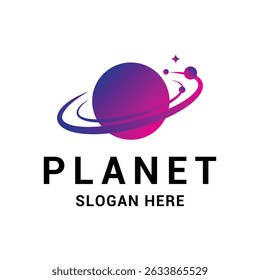 Plantilla de diseño de Vector satelital de logotipo de planeta