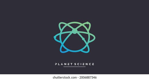 Planet logo with science and molecule concept Premium Vector part 2