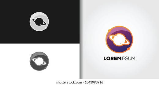 planet logo set idea template vector