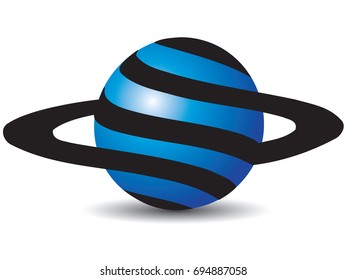 Planet logo Silhouette.Vector