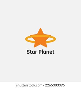 Planet logo with star shape with circle.