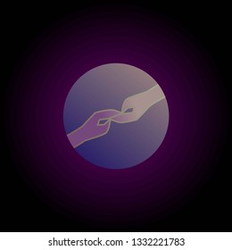 planet logo with two hand holding each other 