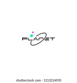 Planet logo vector. Planet logo template. Space logo vector