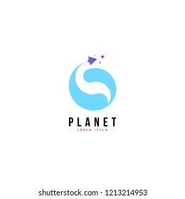 Planet logo vector. Planet logo template. Space logo vector