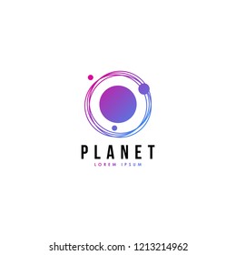 Planet logo vector. Planet logo template. Space logo vector