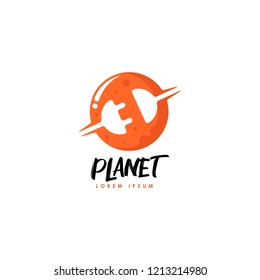 Planet logo vector. Planet logo template. Space logo vector