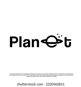 Planet logotype with saturn planet logo design vector