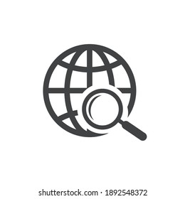 
Planet and loupe icon symbol vector