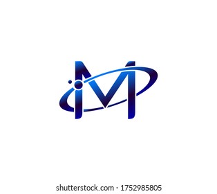 Planet M Letter. Round ring shape business logo design template.circle ring logo, cosmic planet symbol,alphabet,corporate identity symbol concept.