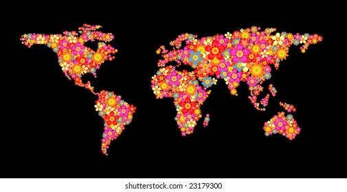planet made from flowers