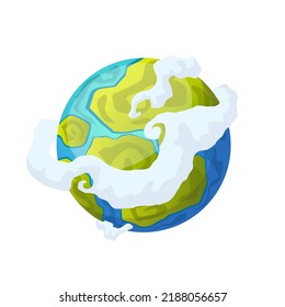 planet magic cartoon. fantasy shape, orbit element, energy universe planet magic vector illustration