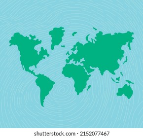 planet map illustration over blue