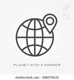Planet with a marker