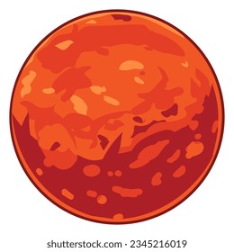 Planet Mars Cartoon Drawing Vector Illustration
