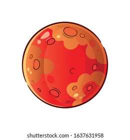planet mars cartoon vector illustration