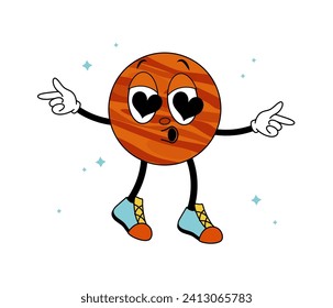 Planet mars in comical retro style. Vector
