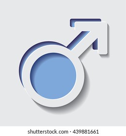 Planet Mars cutout stylized symbol.Vector illustration.