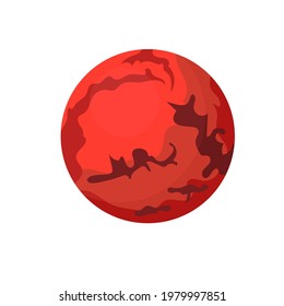 planet mars drawing, vector illustration