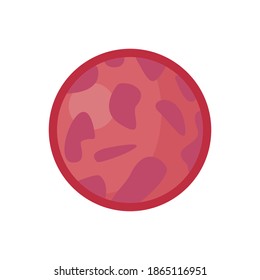 planet mars. Flat style .Space science astronomy icon symbol. Vector Illustration.