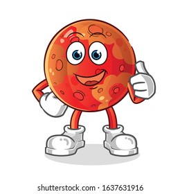 planet mars happy thumbs up cartoon. cartoon mascot vector