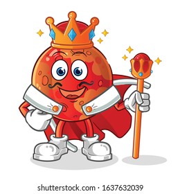 planet mars king with crown and robe cartoon. cartoon mascot vector