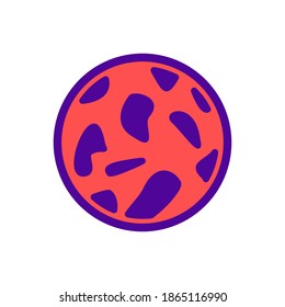 planet mars. Lineal color style .Space science astronomy icon symbol. Vector Illustration.
