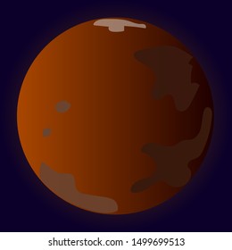 Planet Mars on a dark background. It can be used on flyers, banners, networks and other projects.