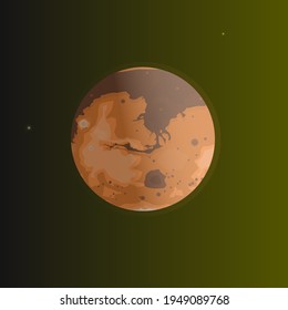 Planet Mars. Red Planet, vector illustration