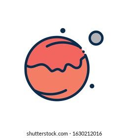 planet mars solar system astronomy and space on white background vector illustration