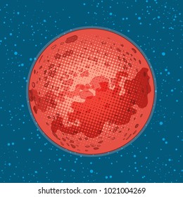 The planet Mars, space exploration, science and astronomy. Pop art retro vector illustration comic cartoon hand drawn vector