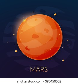The planet Mars, vector illustration isolated on background