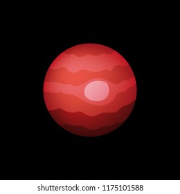 Planet Mars vector illustration. Red planet.