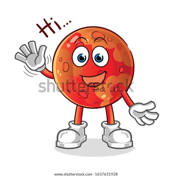 planet mars waving and smiling cartoon. cartoon
mascot vector