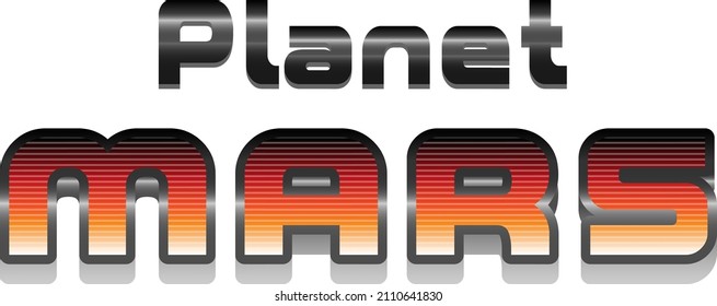 Planet Mars word logo design illustration
