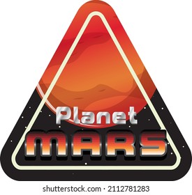 Planet Mars word logo design illustration