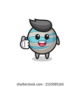 planet mascot doing thumbs up gesture , cute design