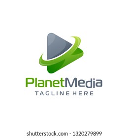 planet media logo design