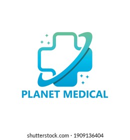 Planet medical logo template design