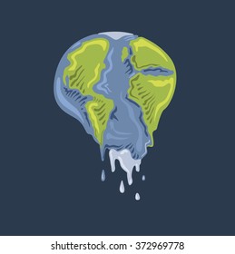 Planet Melting, Environmental Art (Vector Art)