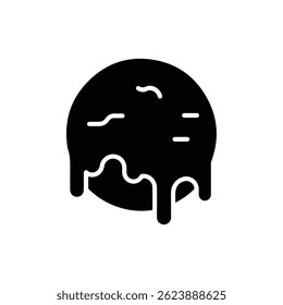 Planet with Melting Surface Black Filled Icon Soft Dissolve Style