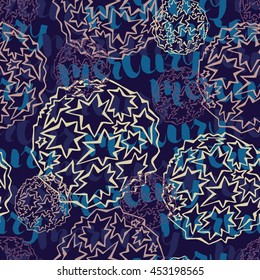 The planet Mercury. Colorful seamless pattern with planets and calligraphy name