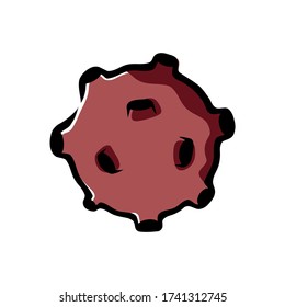 planet Mercury icon. in black stroke color. closed loops vector