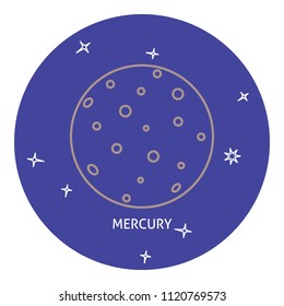 Planet Mercury icon in thin line style