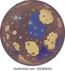Planet Mercury vector illustration on white background