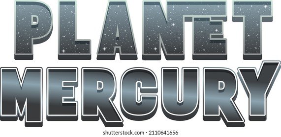 Planet Mercury word logo design illustration