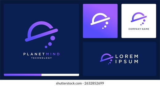 Planet mind logo digital tech