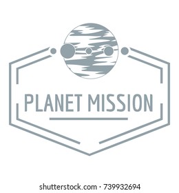 Planet mission logo. Simple illustration of planet mission vector logo for web