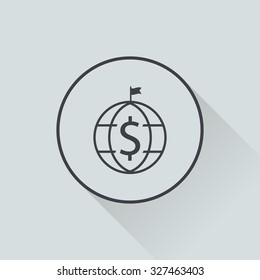 Planet money icon. 